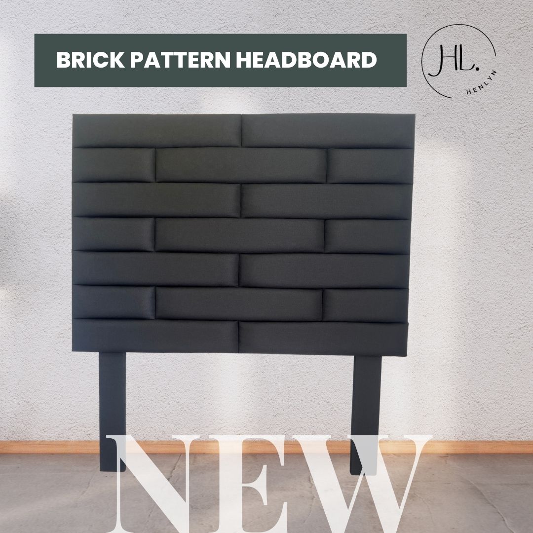 Brick Pattern Headboard (No Side Wings) – Modern Bedroom Decor (Gauteng Delivery Only)