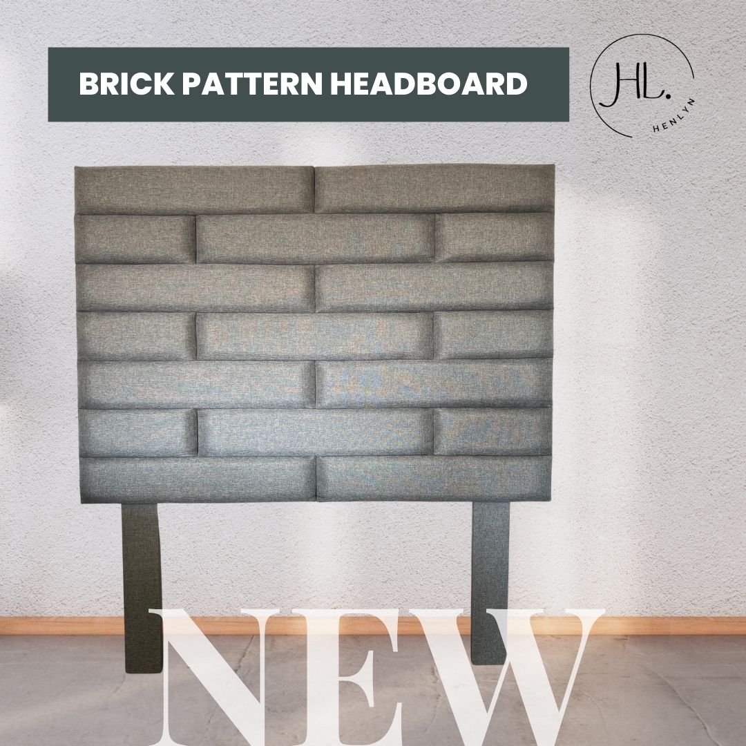 Brick Pattern Headboard (No Side Wings) – Modern Bedroom Decor (Gauteng Delivery Only)