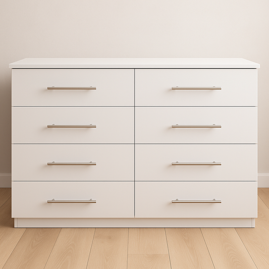 8 Drawer Chest of Drawers – Modern Bedroom Storage Unit | Available in White & Black &Grey