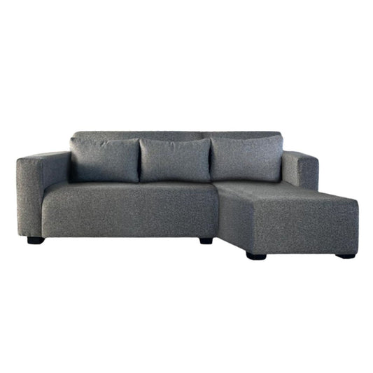 L-Shape Lounger with Slouch Design – Ultimate Comfort Couch with 3 Plush Cushions