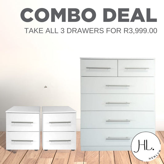 Elegant Pedestal and Chest of Drawer 5 Tier Bundle